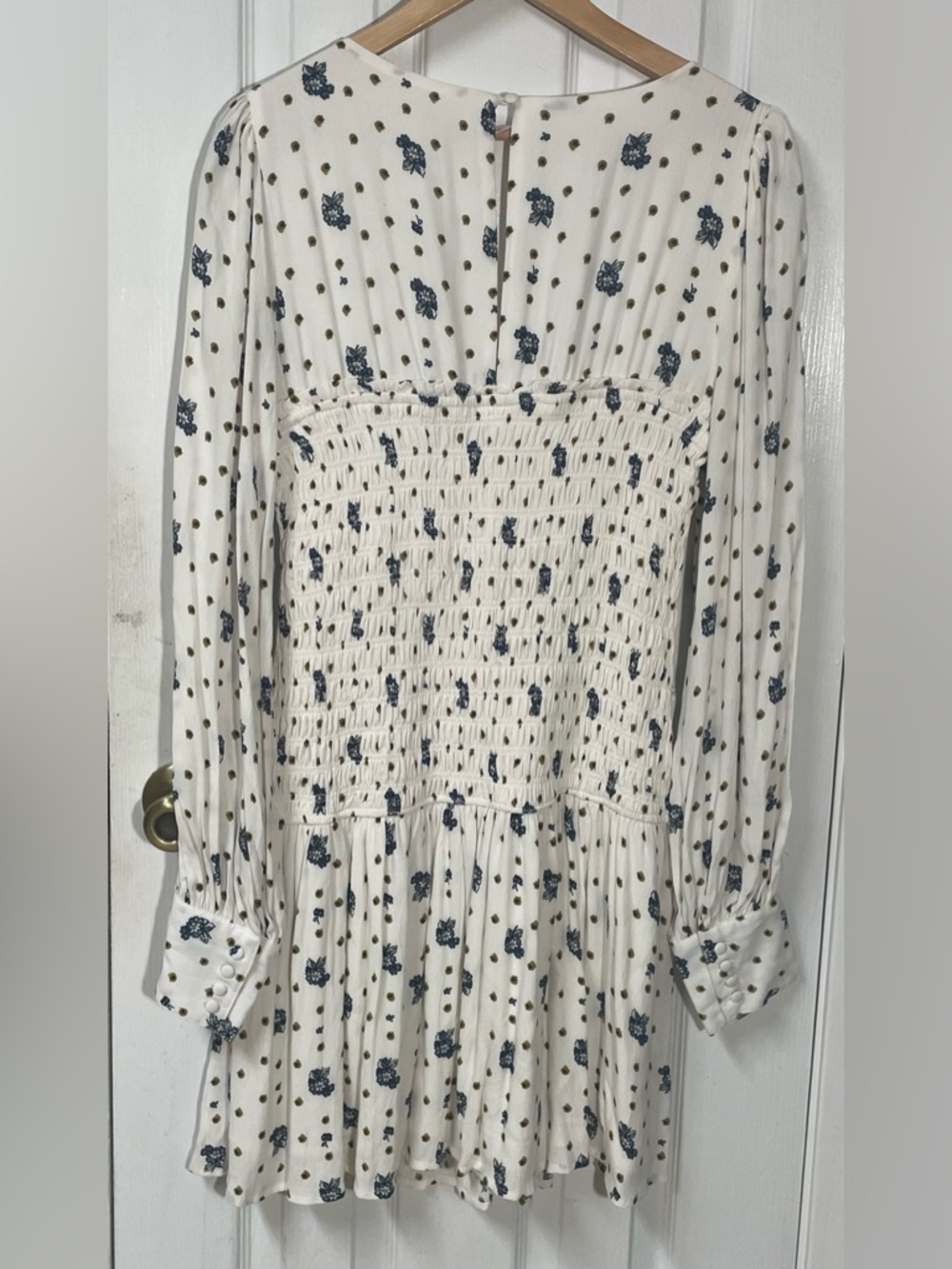 Free People Dress Mini Large Milkmaid Cottagecore Two Faces Ruffle Summer Boho - Picture 7 of 11